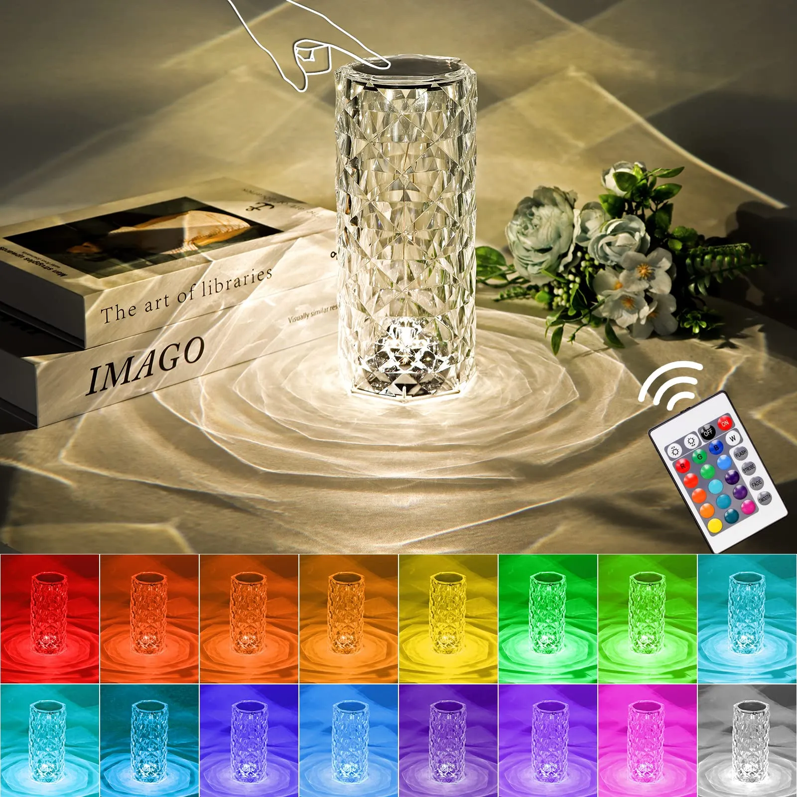 🔥 HOT SALE - Rose Shadow Crystal Table Lamp